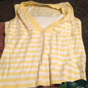Yellow an White shirt