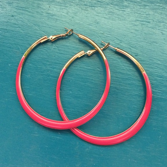Bright pink hoops