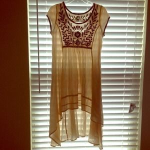 Free People Marina Embroidered Hi-lo dress