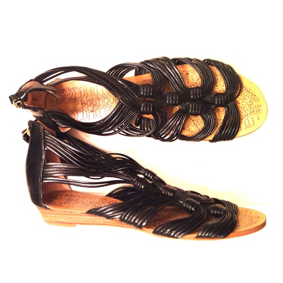Boutique 9 - "Percee" Black Leather Sandal
