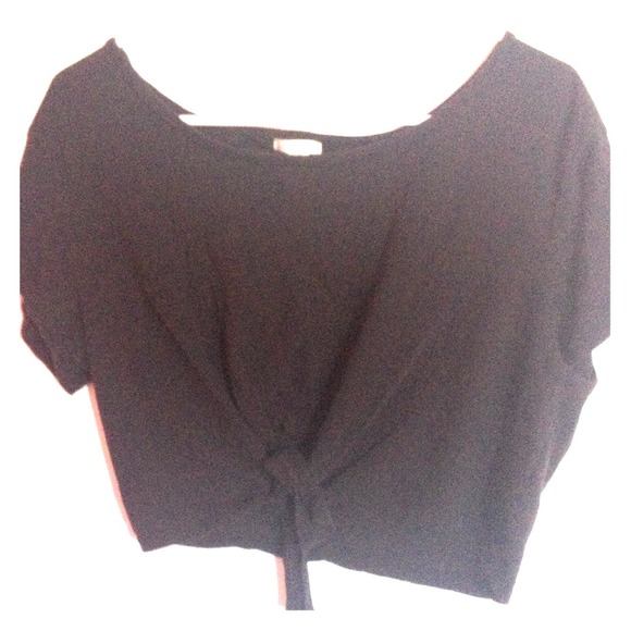 Black Tie up, crop top.