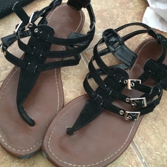 black sandals