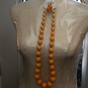 Light Orange Big Necklace & Earrings Set!