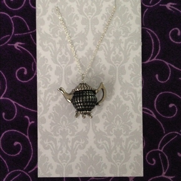 Silver/Pewter chain and teapot charm.