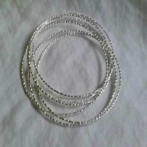 Little girls sterling silver bangle bracelet set 6