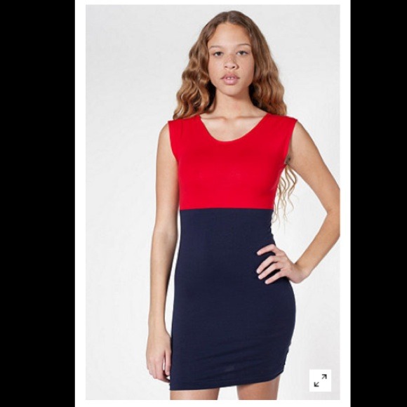 American apparel red  blue dress