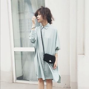 Oversized shirt dress