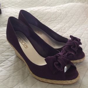 SALE 🎀 Purple peep toe espadrille wedge