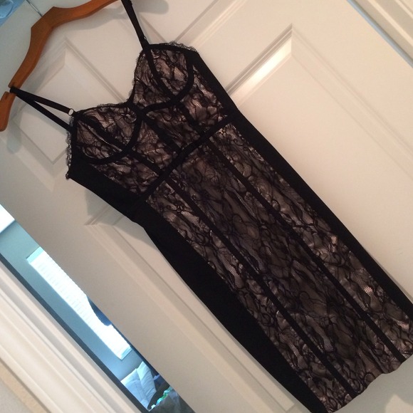 BEBE lacy black dress
