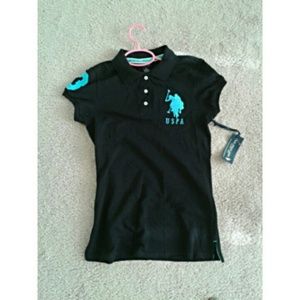 Black polo shirt