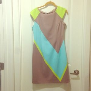 Color block knee length dress