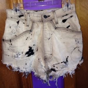 Acid Wash high waisted shorts