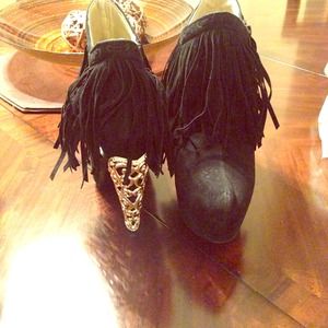 Fringe booties