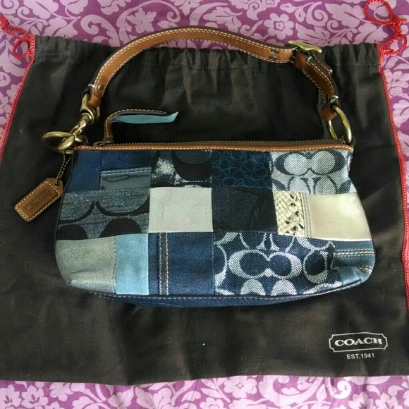 Coach Bags Blue Denim Patchwork Coach Purse Poshmark