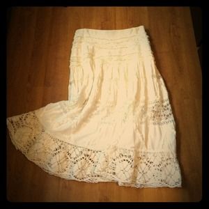 White boho chic summer maxi skirt - a steal!