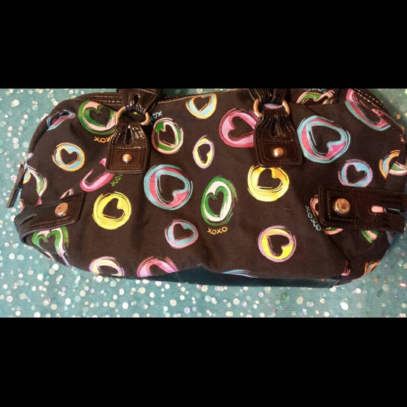 XOXO Black with Neon Hearts Purse - Picture 2 of 3