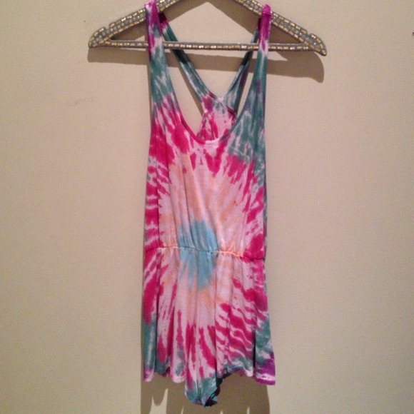 Urban Outfitters Sparkle and Fade tie dye romper