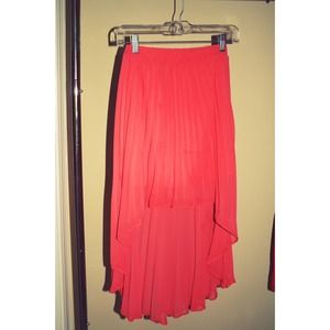 Coral high low skirt