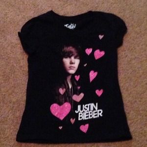 A justin bieber shirt from justice for just girls