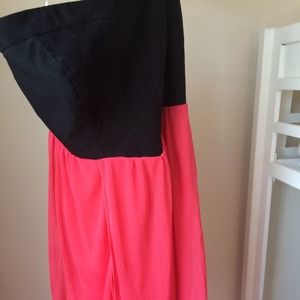 Black and Pink Maxi Dress