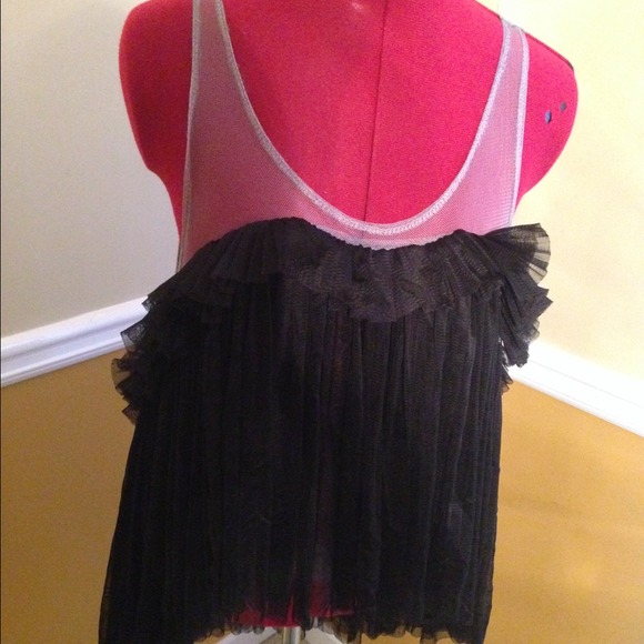 Sheer grey and black top-SOLD