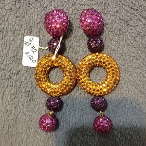 Tri color dangle earring