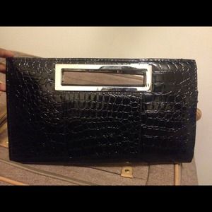 Black crocodile clutch