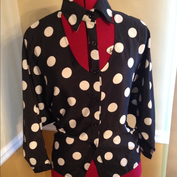 Polka dots button up blouse