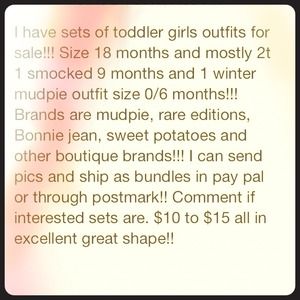 Girls 18 months 2t 9 months and o/6 months