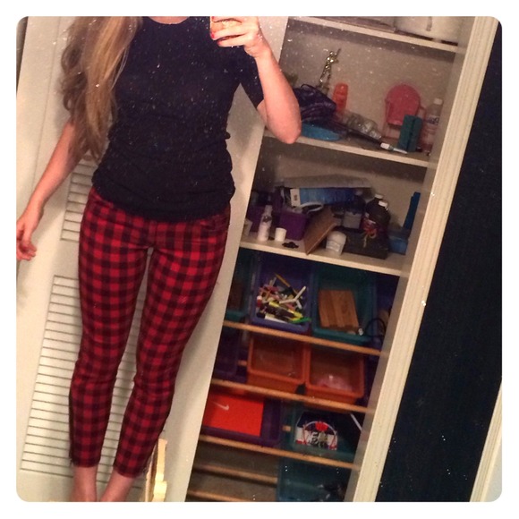 Forever 21 Other - RESERVED Red Plaid Jeans