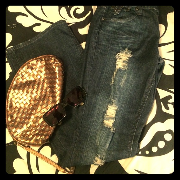 Distressed Flare Jeans