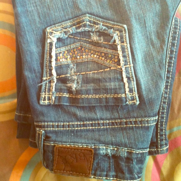 Gold sequin BKE jeans. Practically brand new!