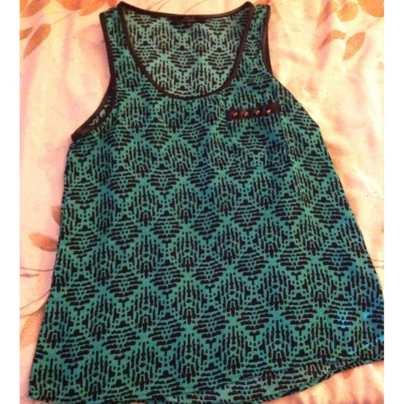 Bluish with black design shirt