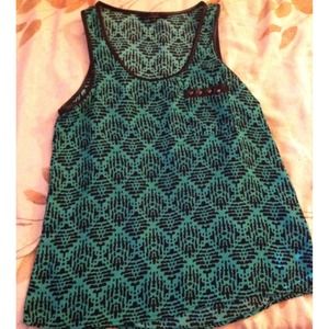 Bluish with black design shirt