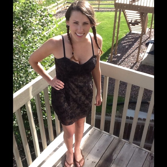 Black Party Dress with Lace Detailing