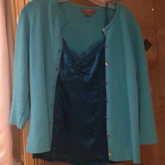 cashmere sweater and cami set