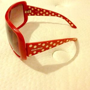 Miu Miu red and white sunglasses