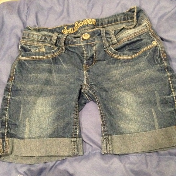 Long denim shorts