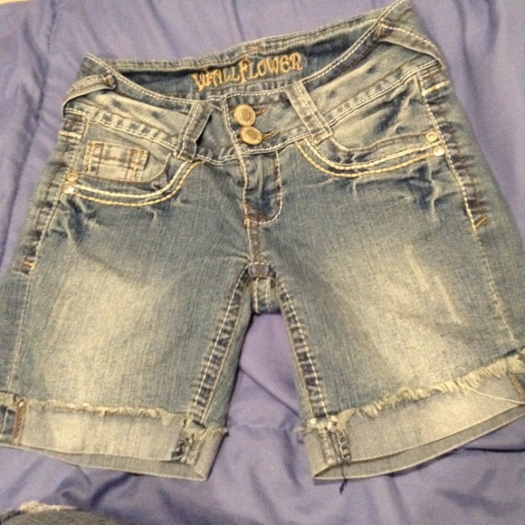 Denim long shorts