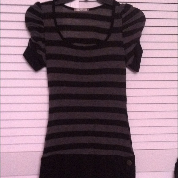 Papaya Striped Sweater Dress