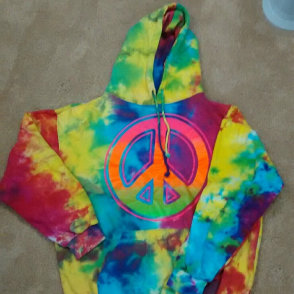 Tie Dye Peace Sign Hoodie