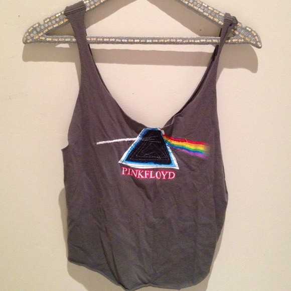 LF pink Floyd scrunched back crop top
