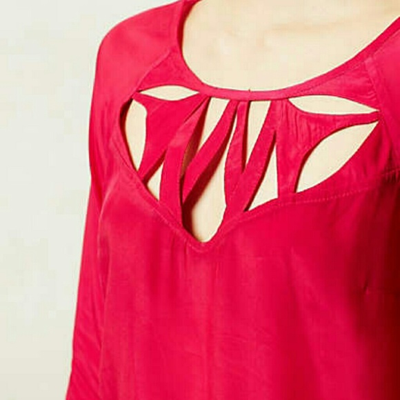Anthropologie Cut-Out Tee (Rose-Pink Color) - Picture 3 of 4