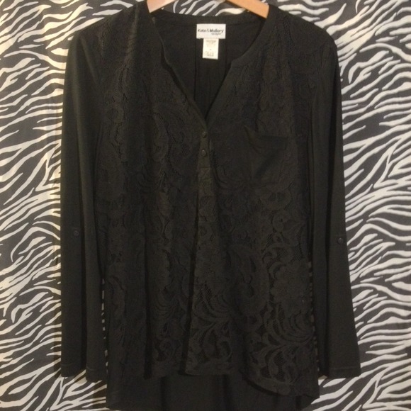NEW KATE & Mallory XL Lace Front knit top