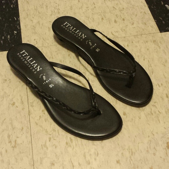 Black sequin sandals