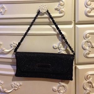 Betsey Johnson Glitter Mesh Chain Wallet Clutch