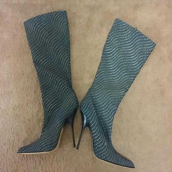 Denim stiletto boots never worn - Picture 2 of 4