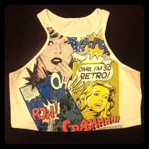 ❗️RESERVED❗️💥💥👊💢RETRO COMIC CROP TOP💢👊💥💥