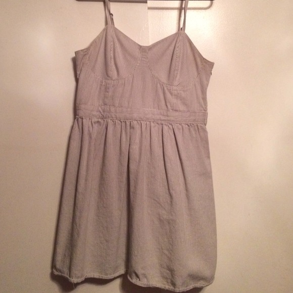 Grey and white striped dress