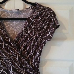 Dresses - Brown and White Wrap Dress - Size S Dresses - Brown and White Wrap Dress - Size S
